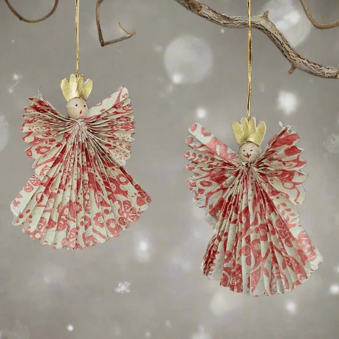 Greta Angel Christmas ornament 2-pack, pink