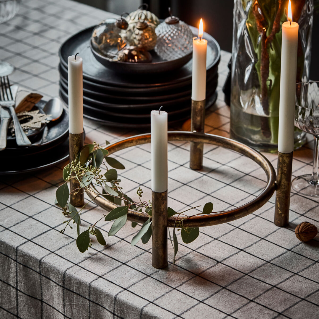 Antique Brass Christmas Table Candle holder