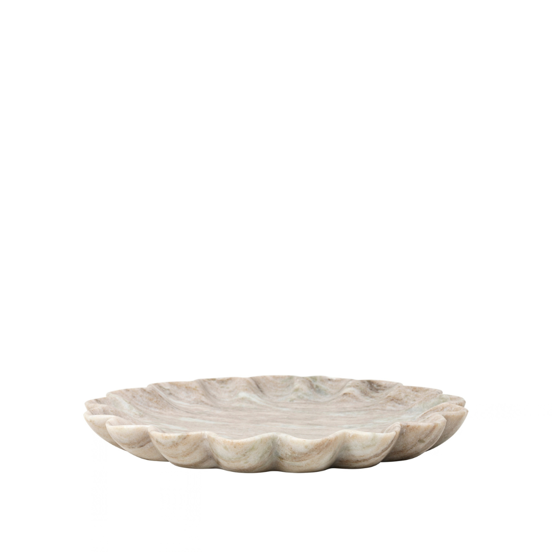 Amelia Deco Plate, Marble, Brown