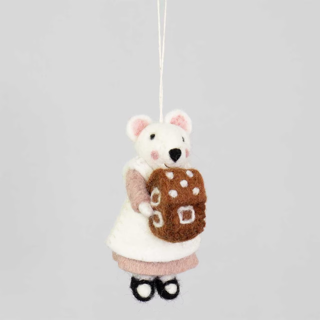 Mouse with House Christmas ornament