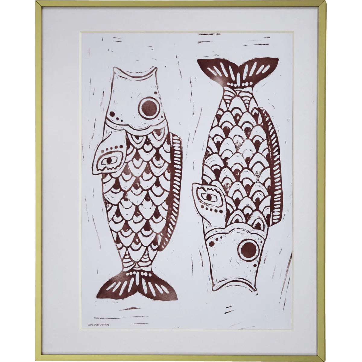 Wall Art Fish Burgundy 50 x 40 CM