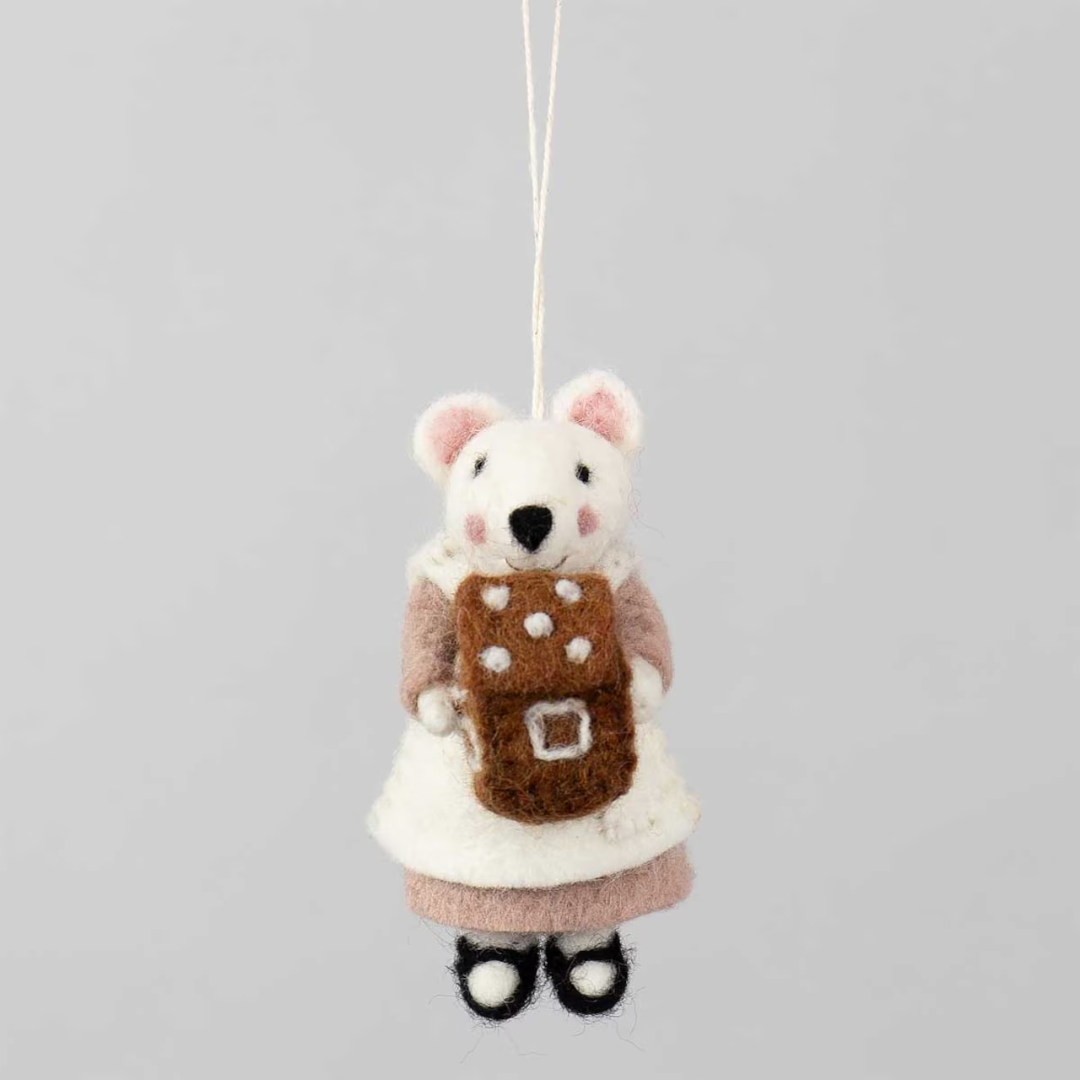 Mouse with House Christmas ornament