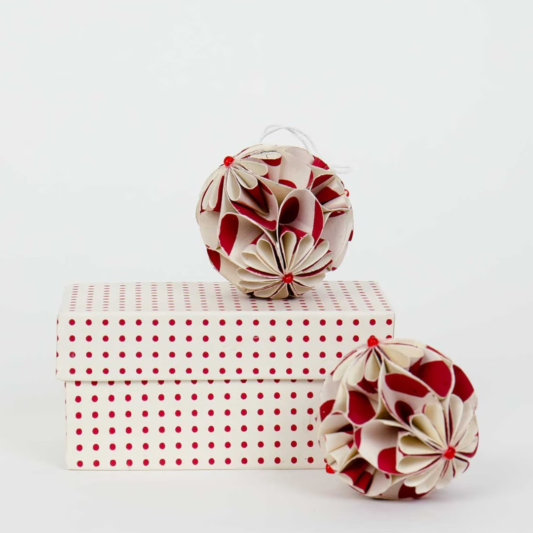 Flower Ball Christmas ornament, 2-pack