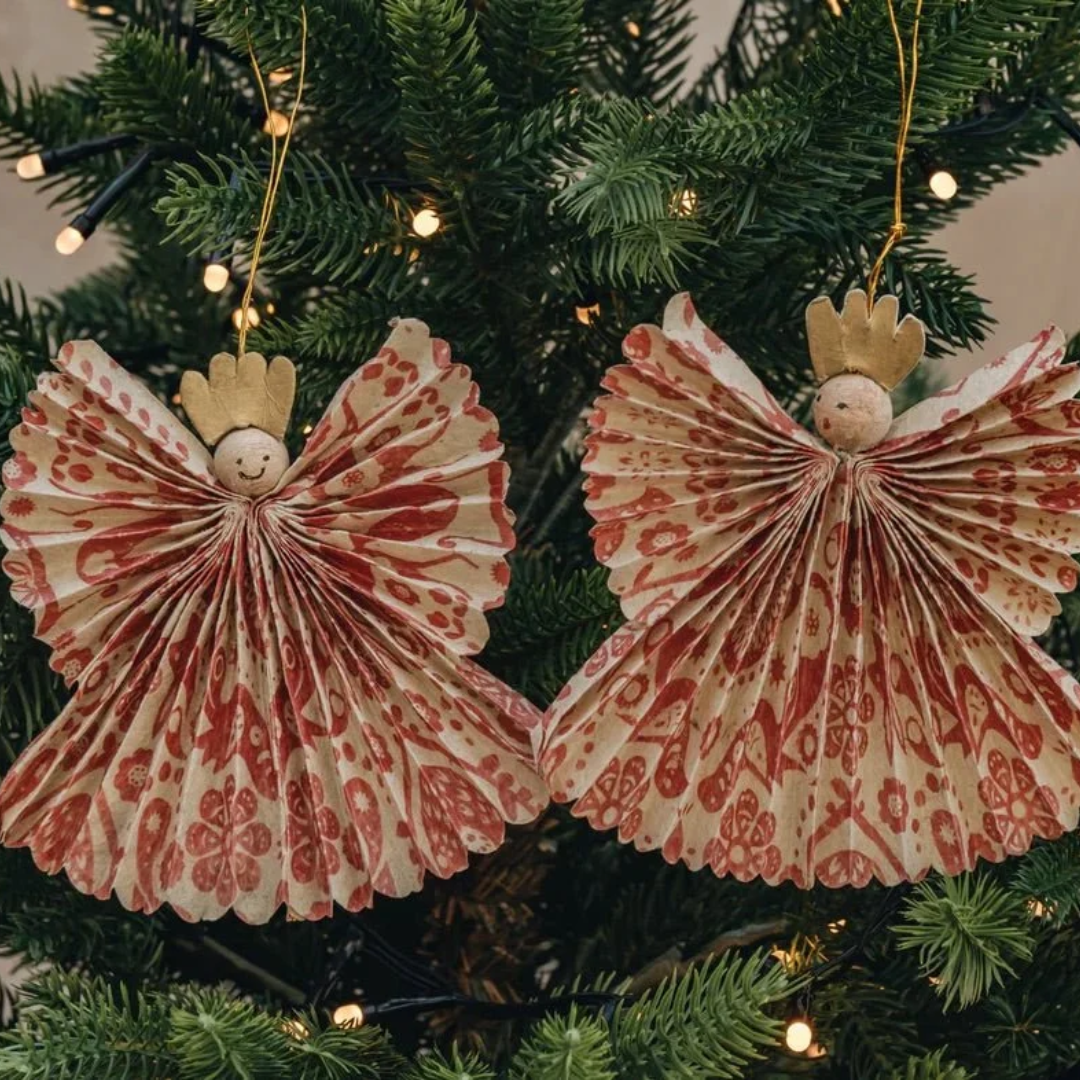 Greta Angel Christmas ornament 2-pack, pink