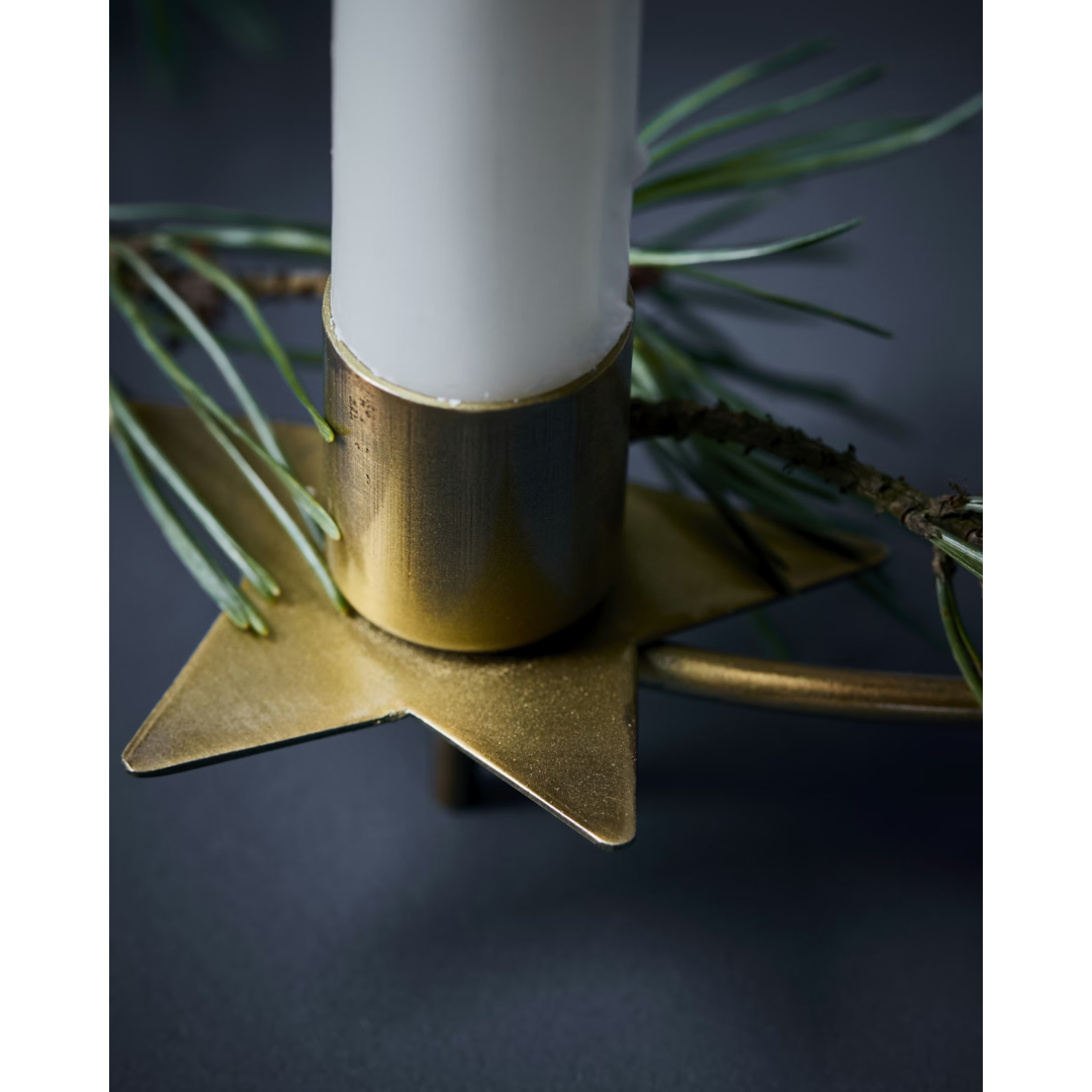 Candle Ring Star Brass
