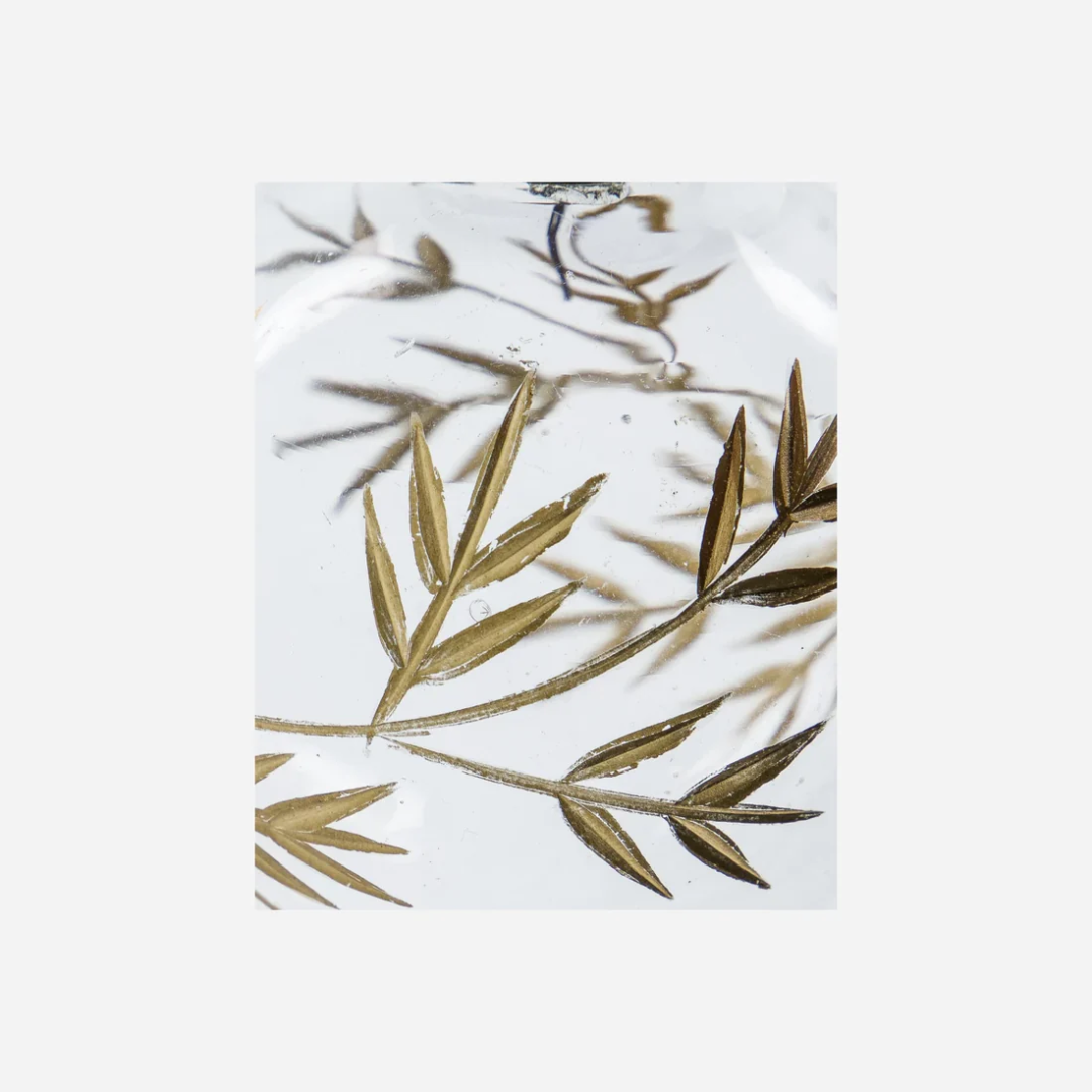 Leaf Gold Clear Glass Baubles - Set of 4