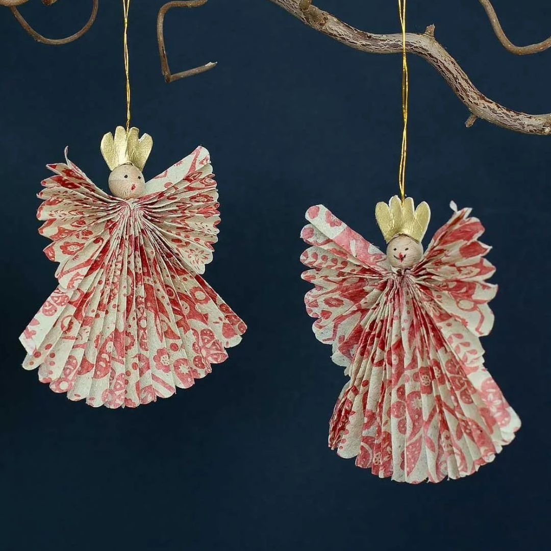 Greta Angel Christmas ornament 2-pack, pink