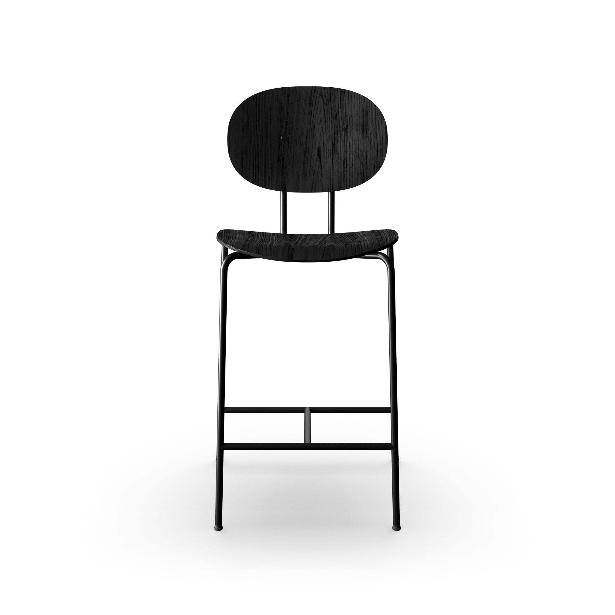 Sibast Piet Hein Counter & Bar Stool Wood and Upholstered Black Frame  No Armrest