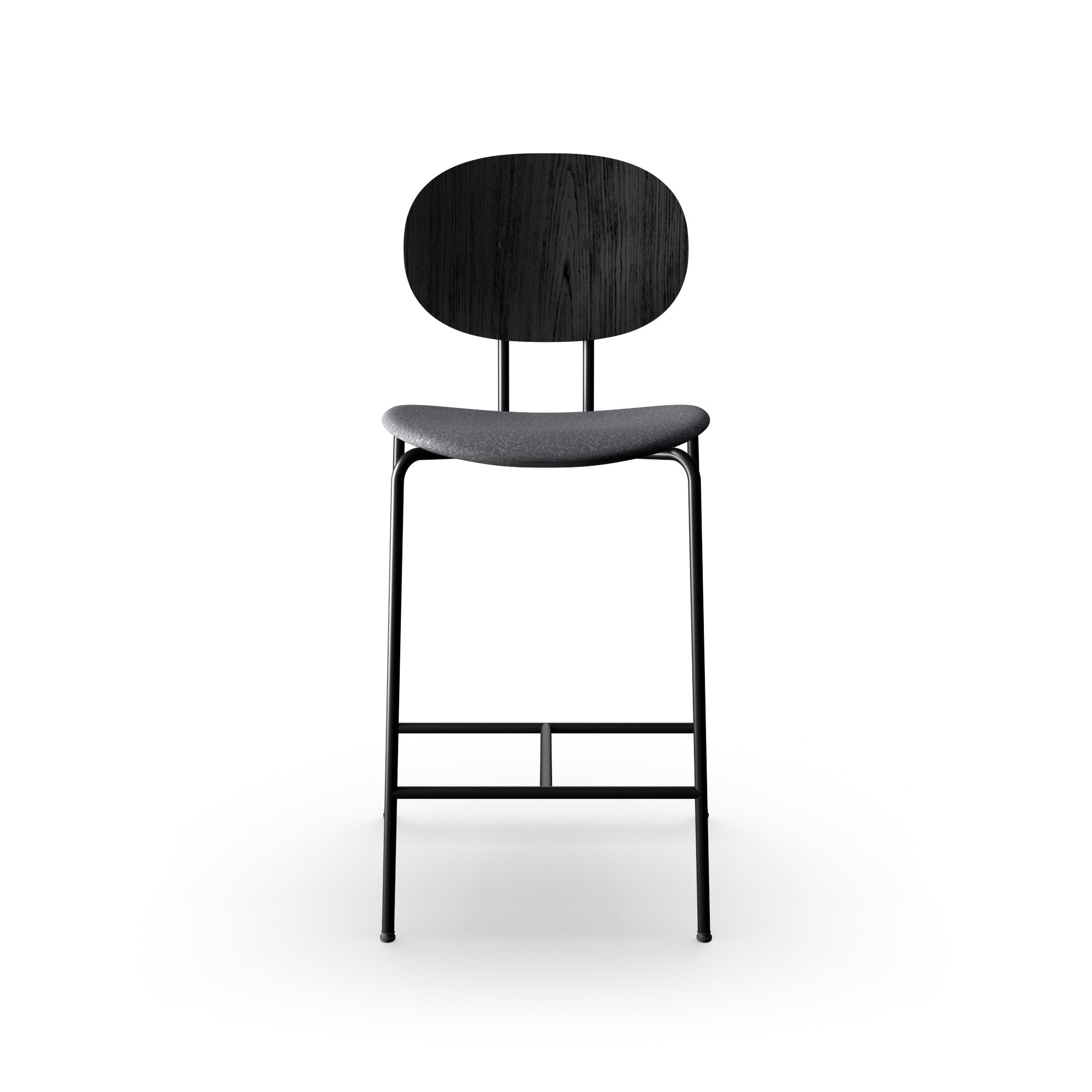 Sibast Piet Hein Counter & Bar Stool Wood and Upholstered Black Frame  No Armrest