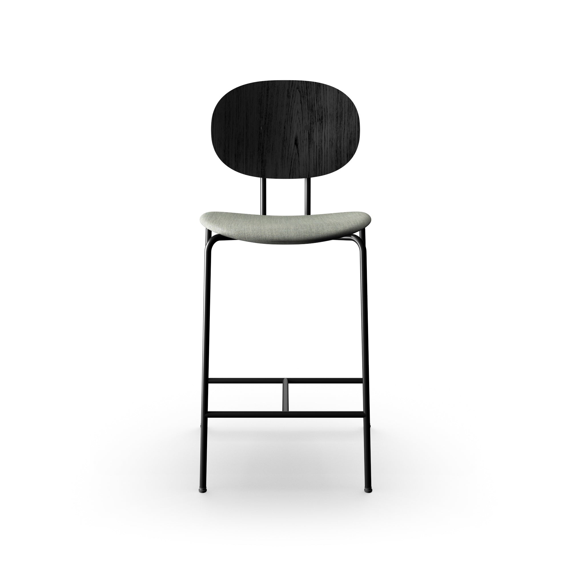 Sibast Piet Hein Counter & Bar Stool Wood and Upholstered Black Frame  No Armrest