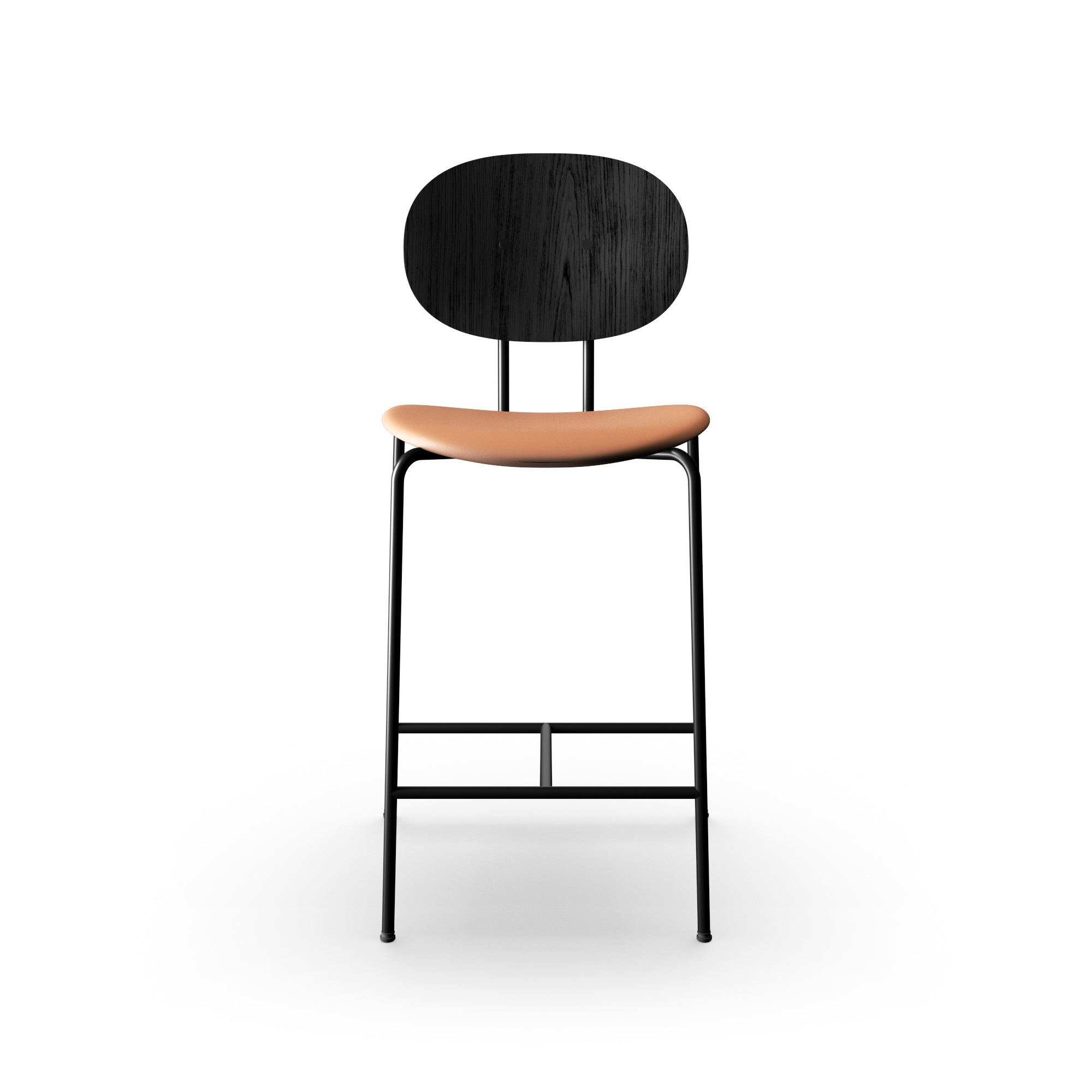 Sibast Piet Hein Counter & Bar Stool Wood and Upholstered Black Frame  No Armrest