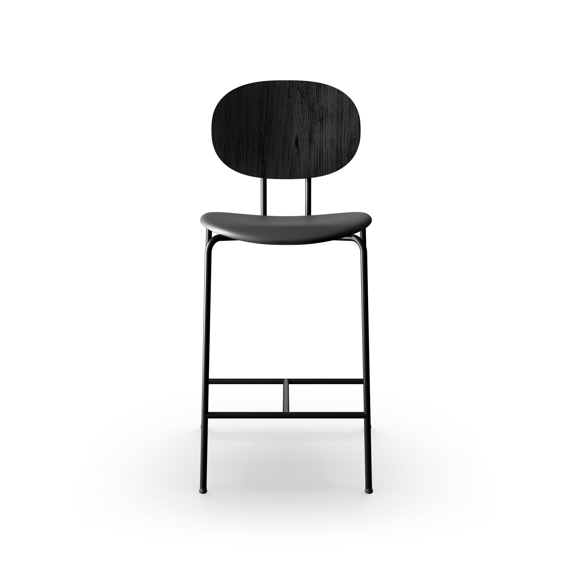 Sibast Piet Hein Counter & Bar Stool Wood and Upholstered Black Frame  No Armrest