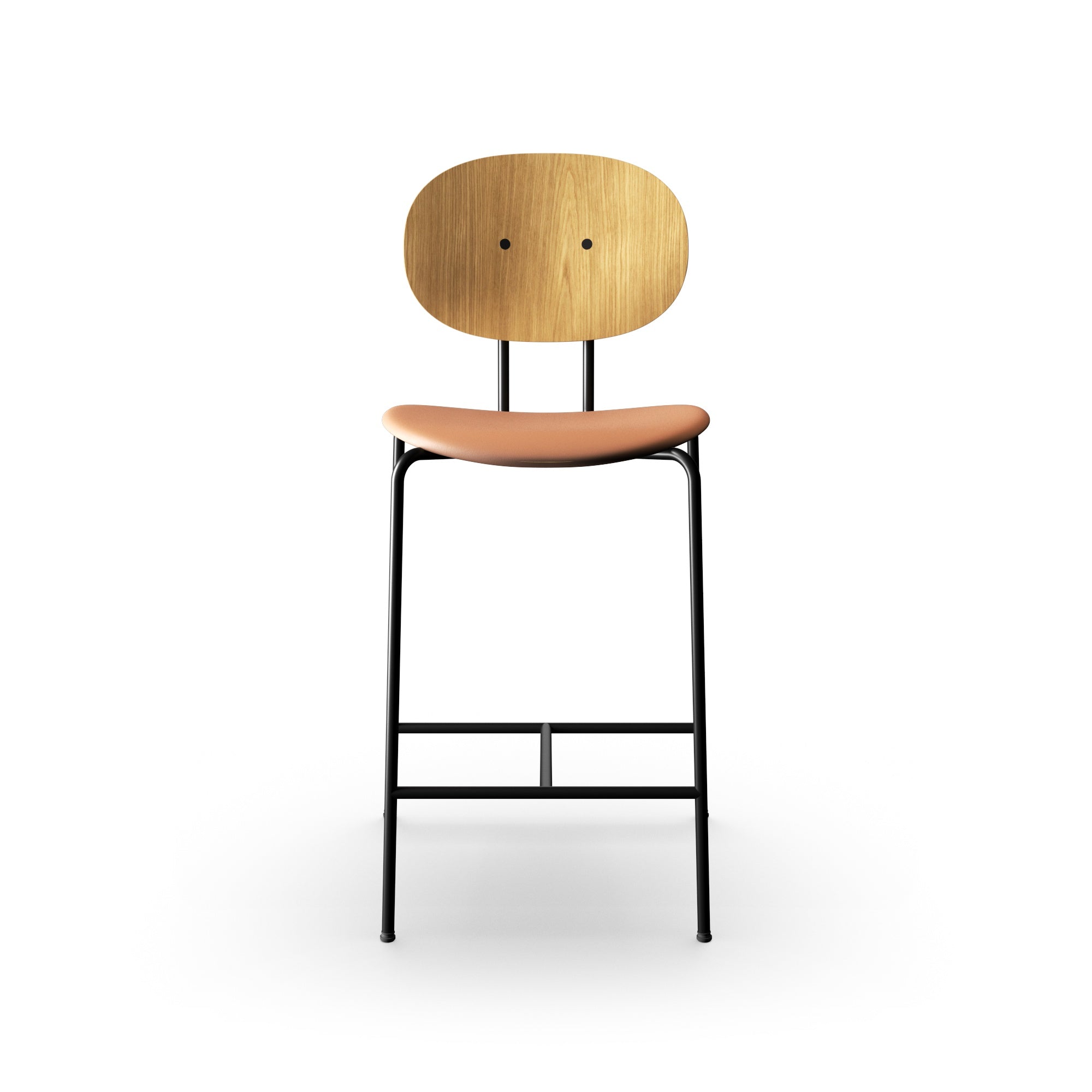 Sibast Piet Hein Counter & Bar Stool Wood and Upholstered Black Frame  No Armrest