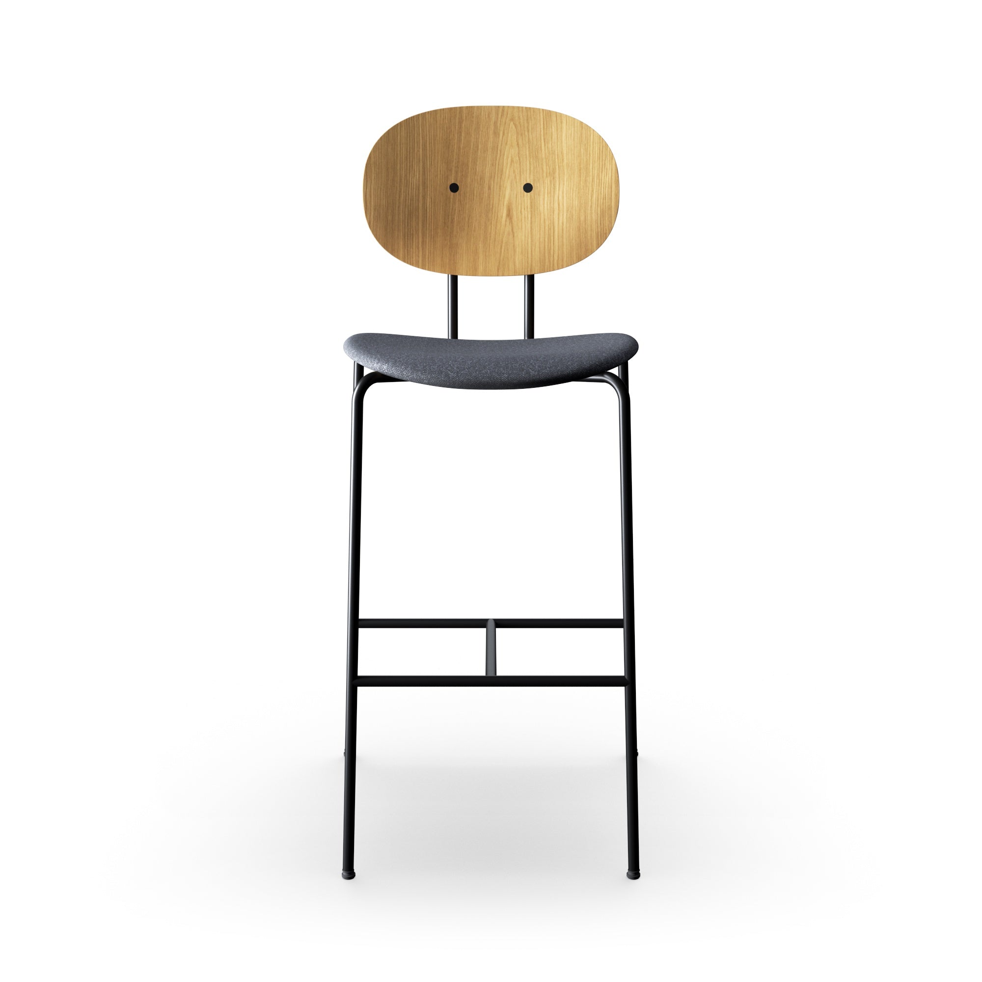 Sibast Piet Hein Counter & Bar Stool Wood and Upholstered Black Frame  No Armrest