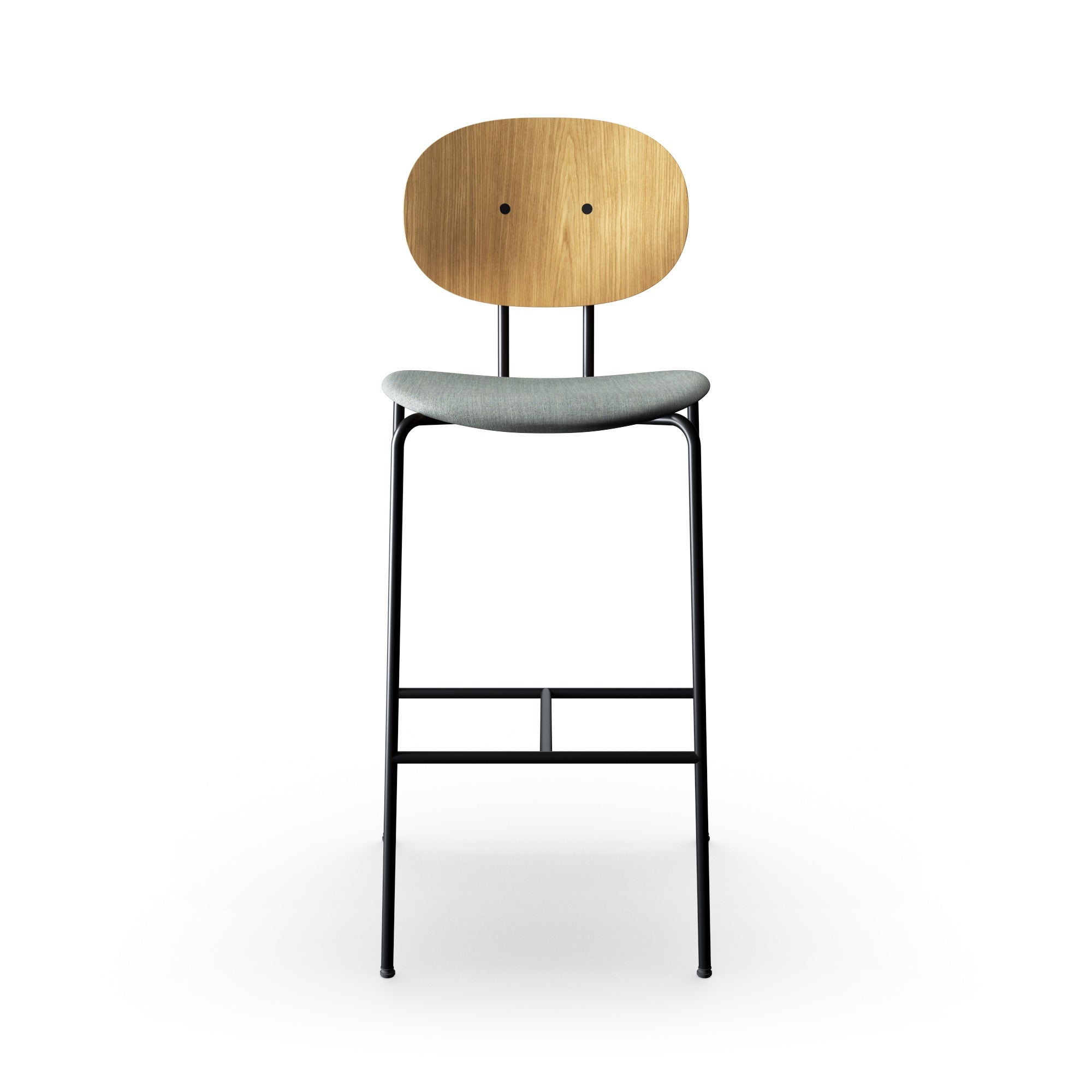 Sibast Piet Hein Counter & Bar Stool Wood and Upholstered Black Frame  No Armrest
