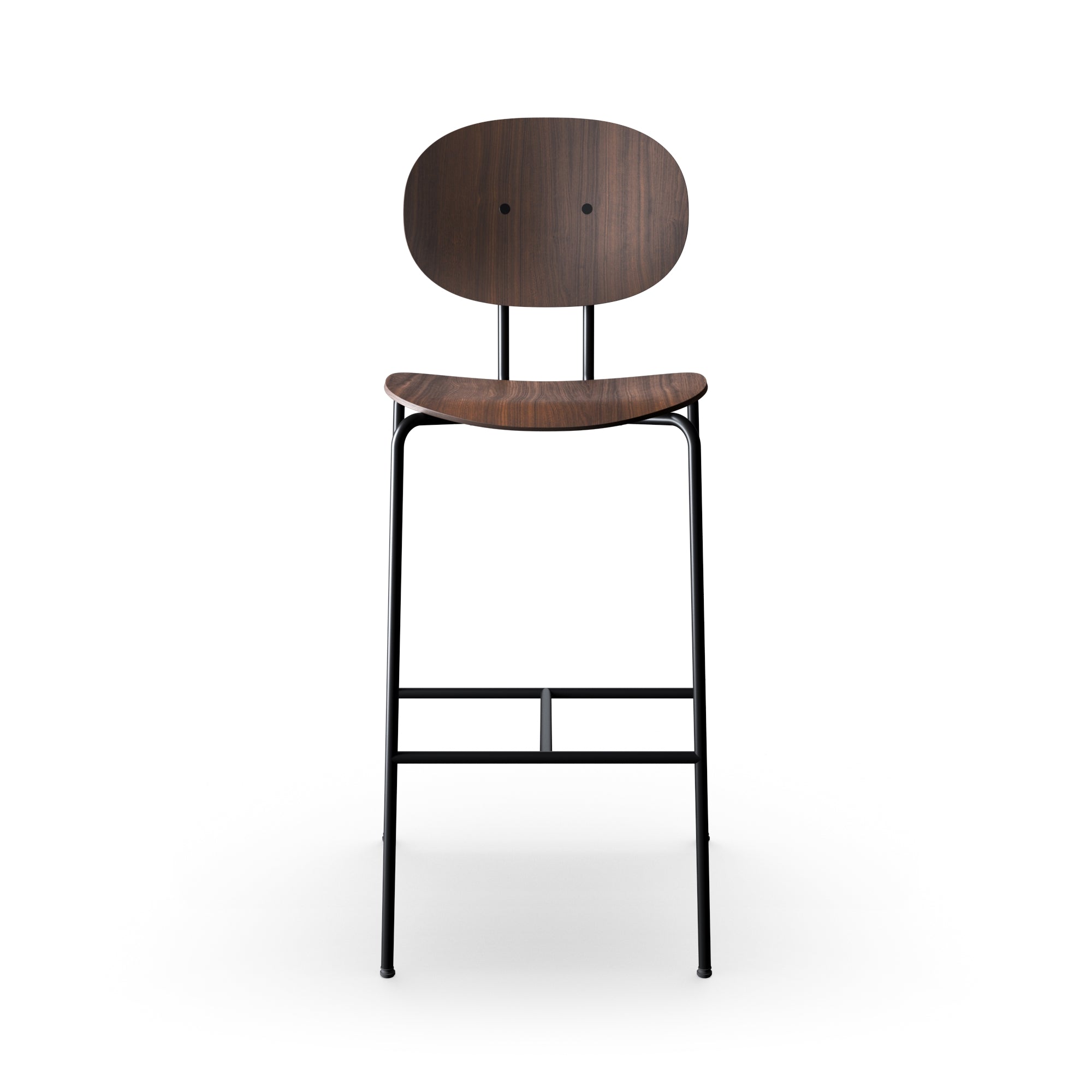 Sibast Piet Hein Counter & Bar Stool Wood and Upholstered Black Frame  No Armrest