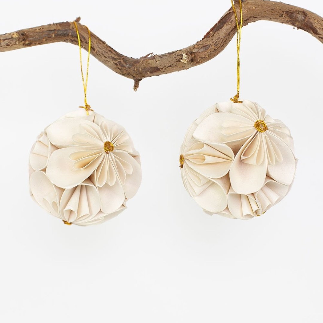 Flower Ball Christmas ornament, 2-pack