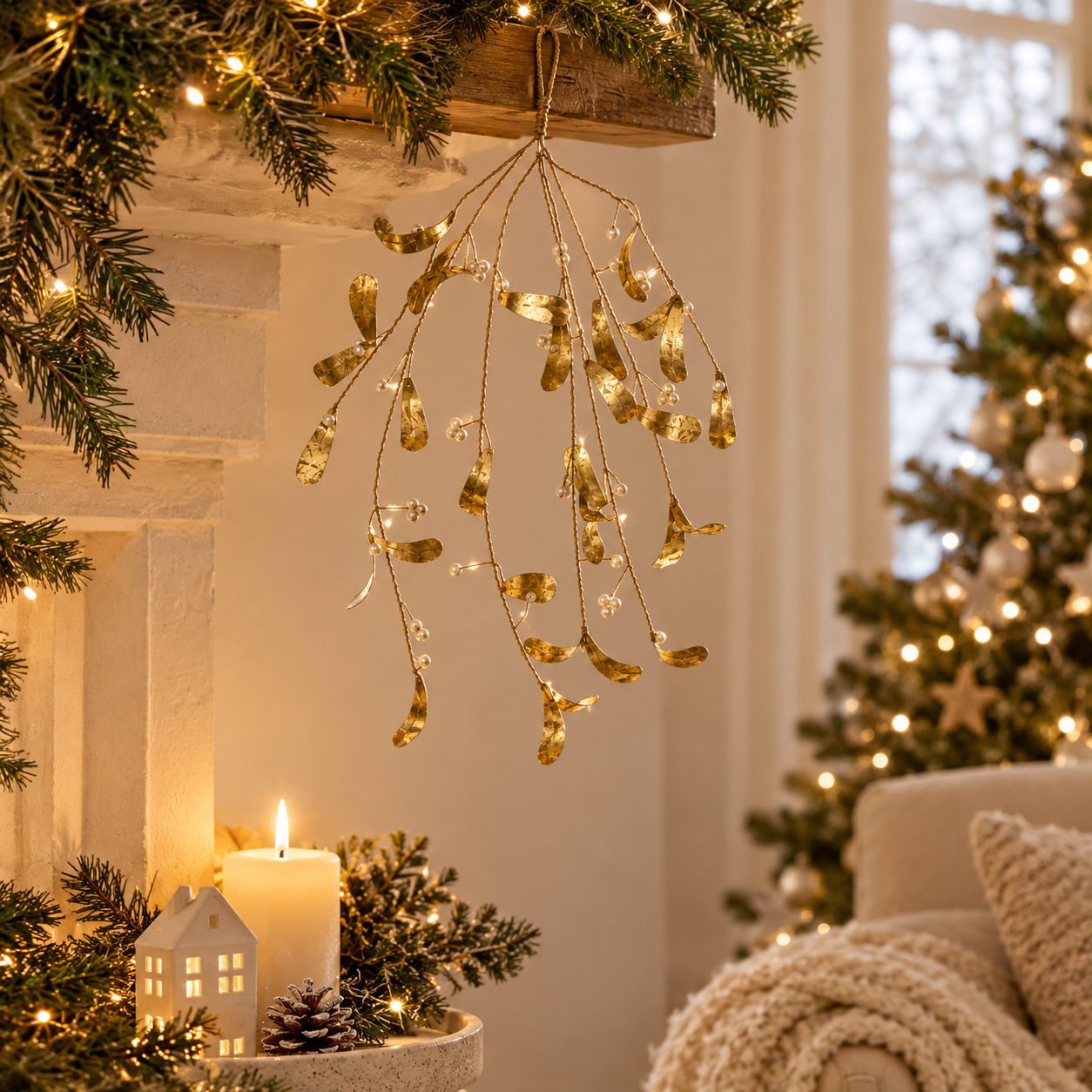 Mistletoe 7 Stems Golden