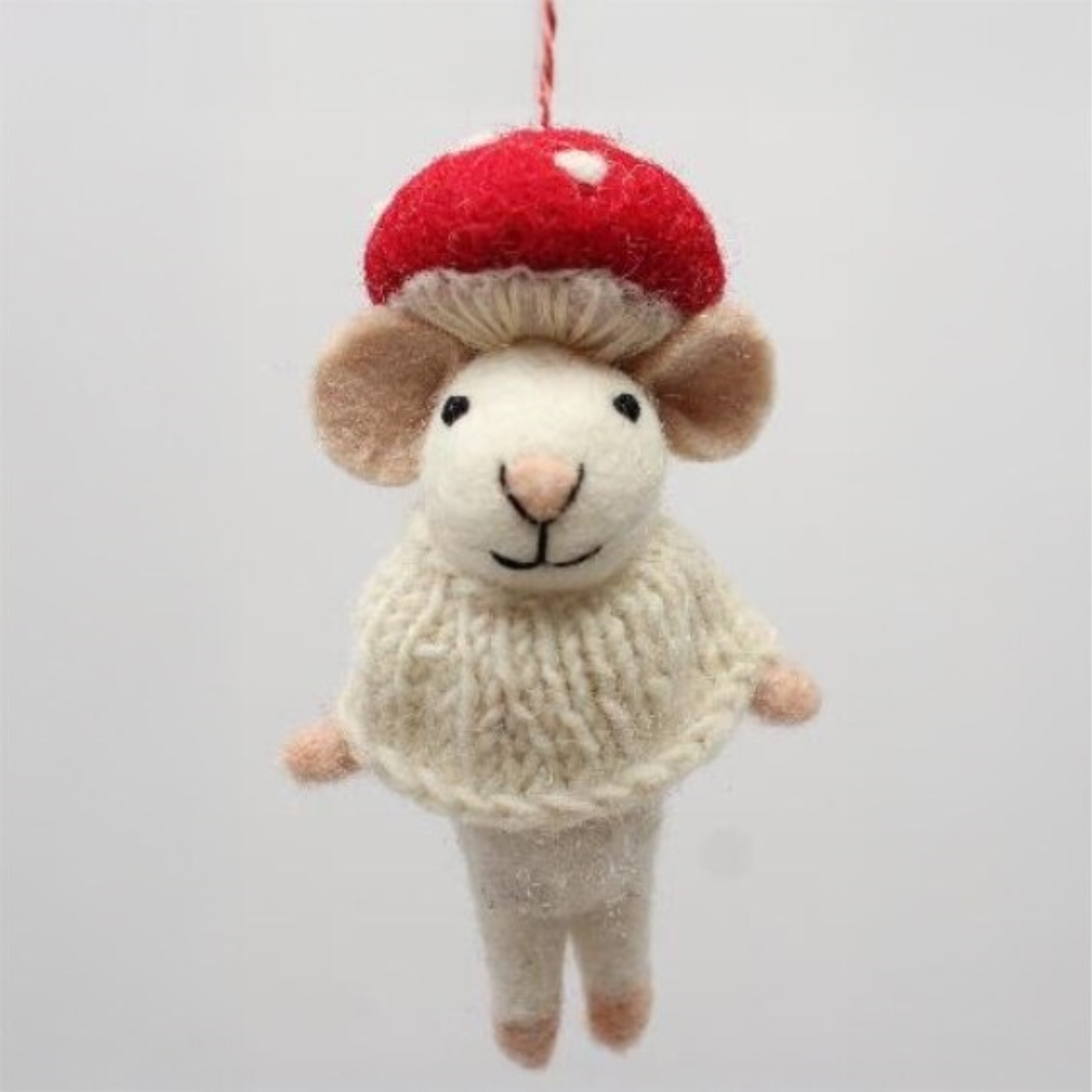 Mushroom Mouse Christmas ornament