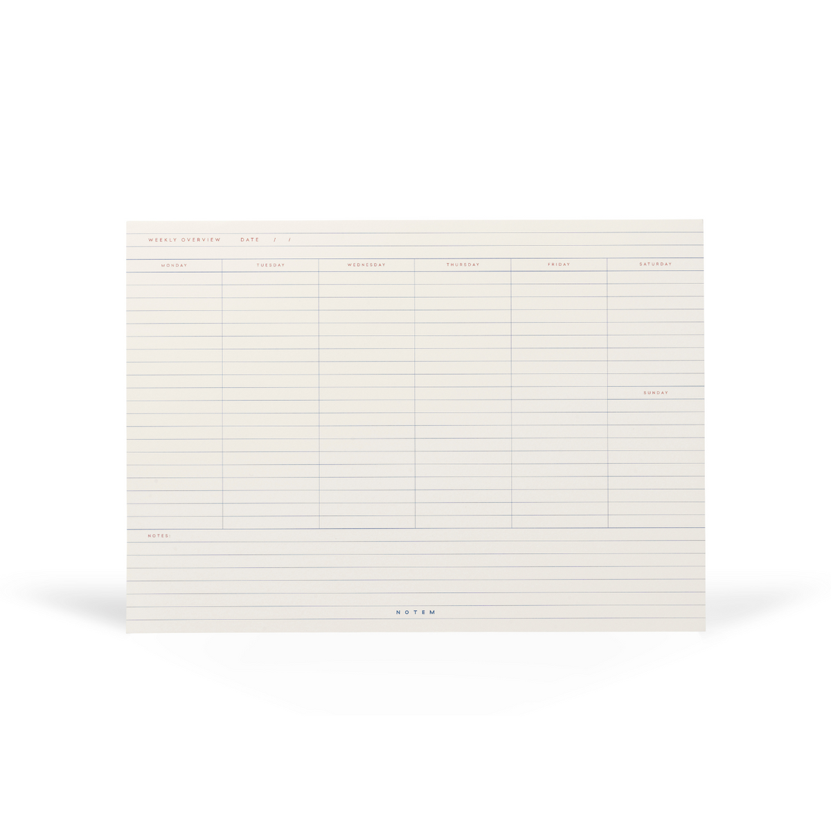 Milo Weekly Planner Notepad – Nordic Living by Biehl