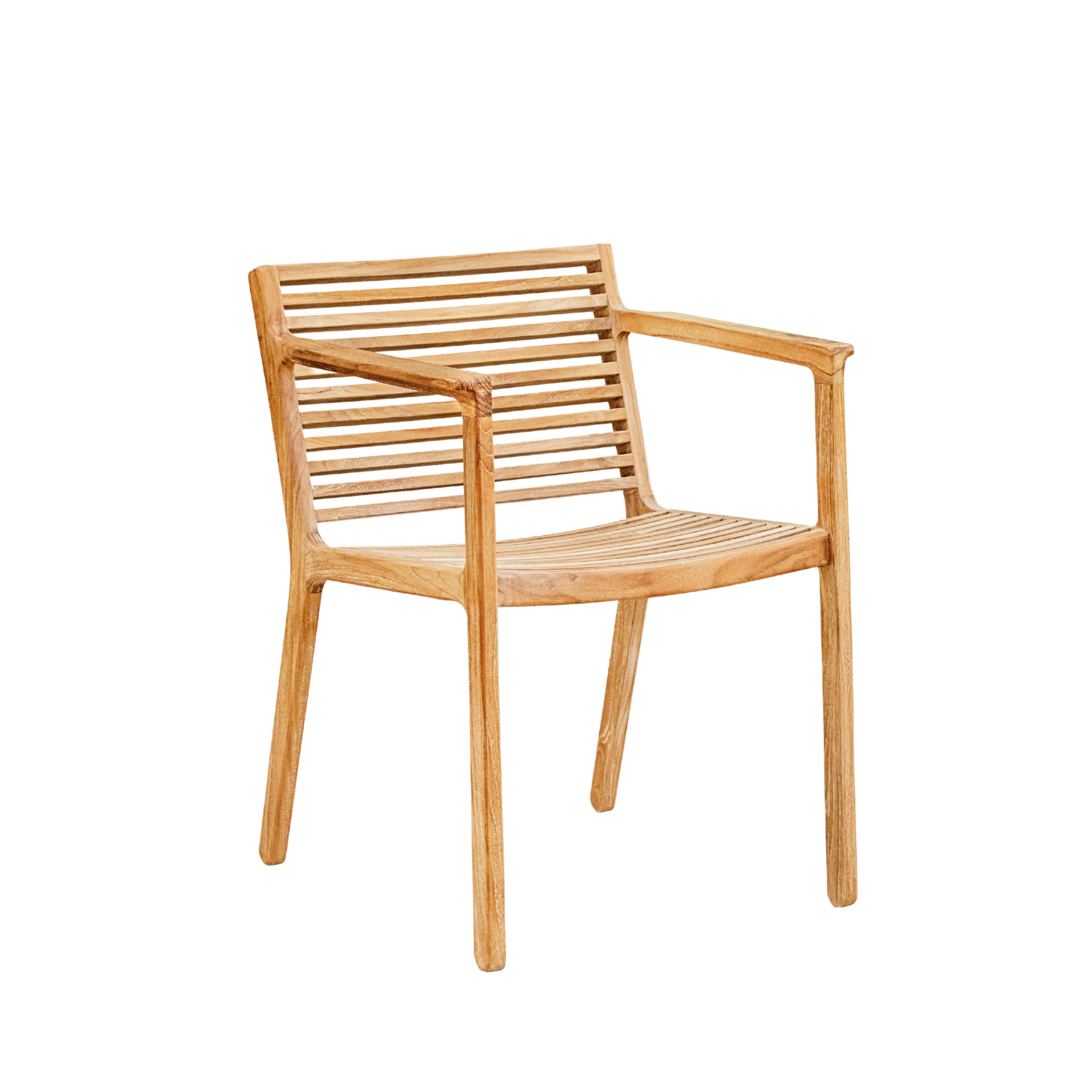 Outdoor Rib Dining Chair with Armrest