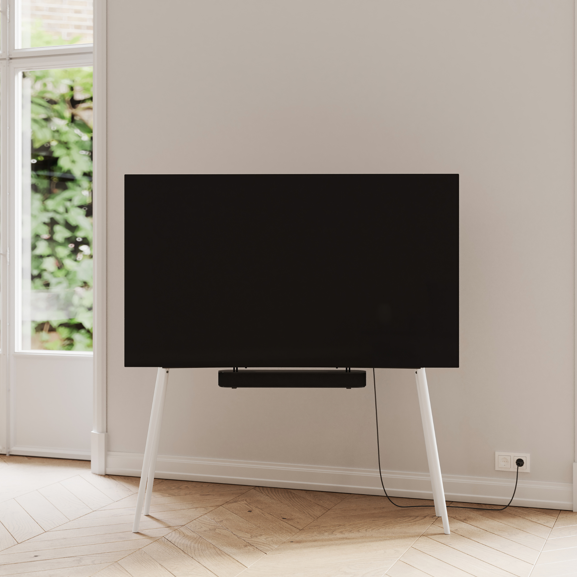 JALG TV-Stand Birch XL / White 55" - 77"