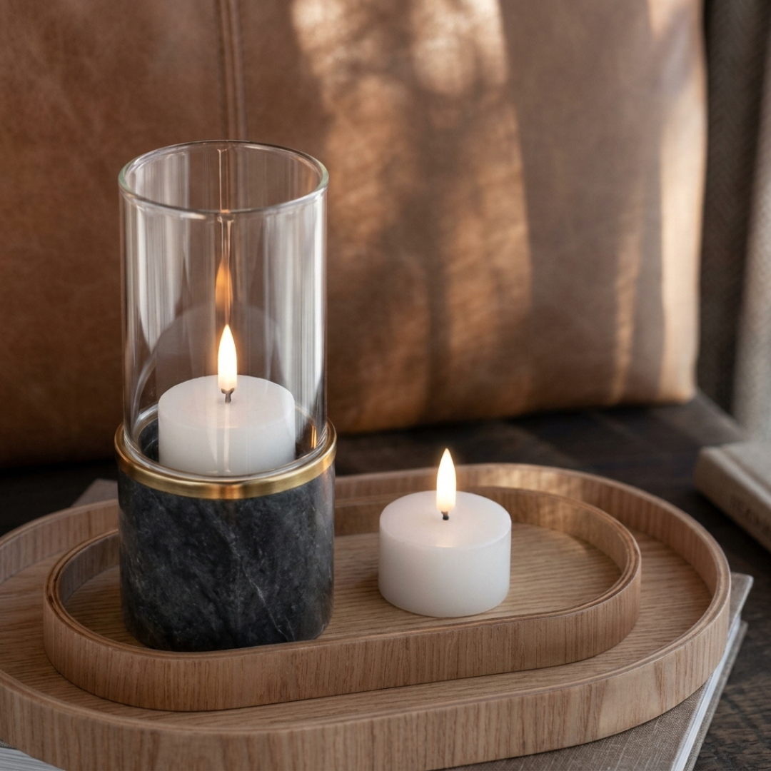 LED Pillar Candle Ivory 5x2.8cm
