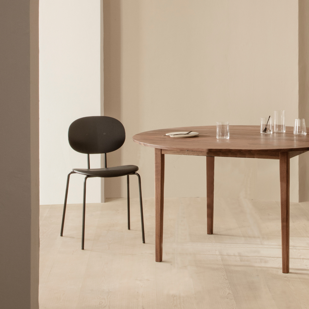 Sibast Piet Hein Dinning Chair Wooden and Upholstered Black Frame