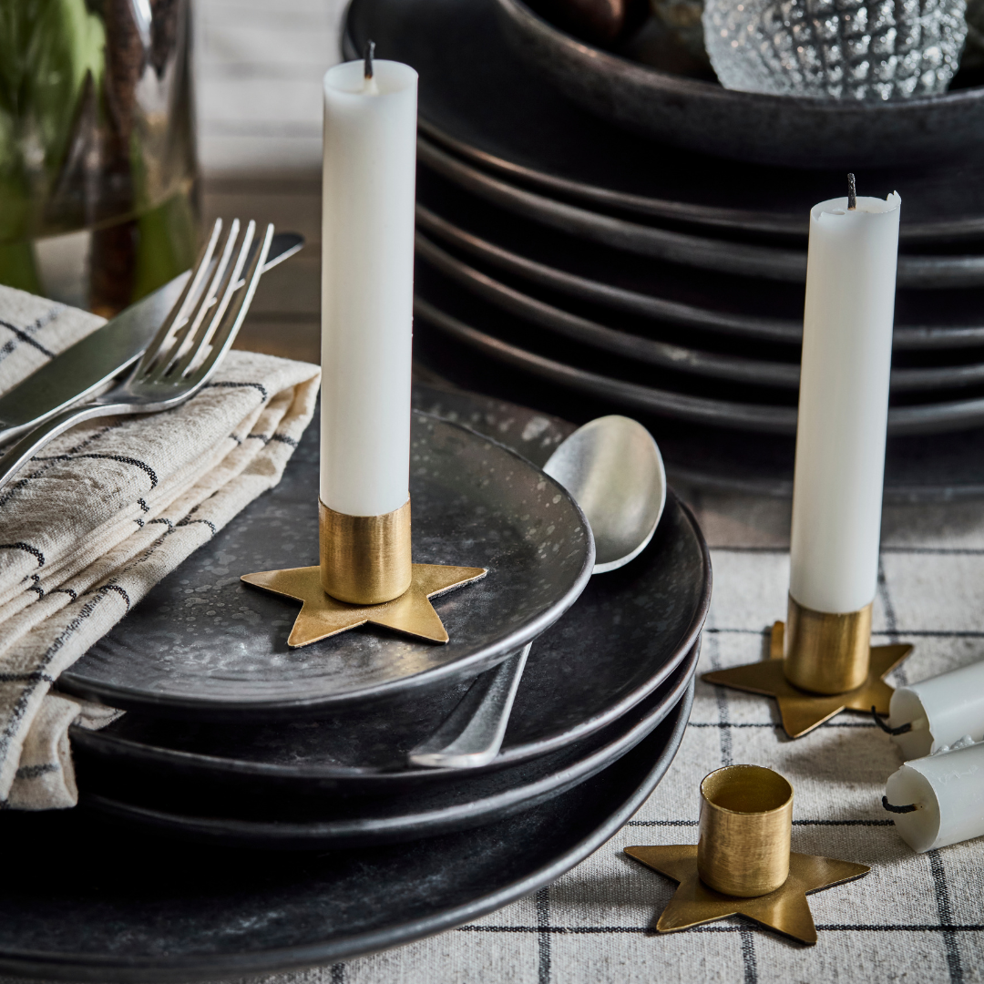 Star Candle Holder Brass
