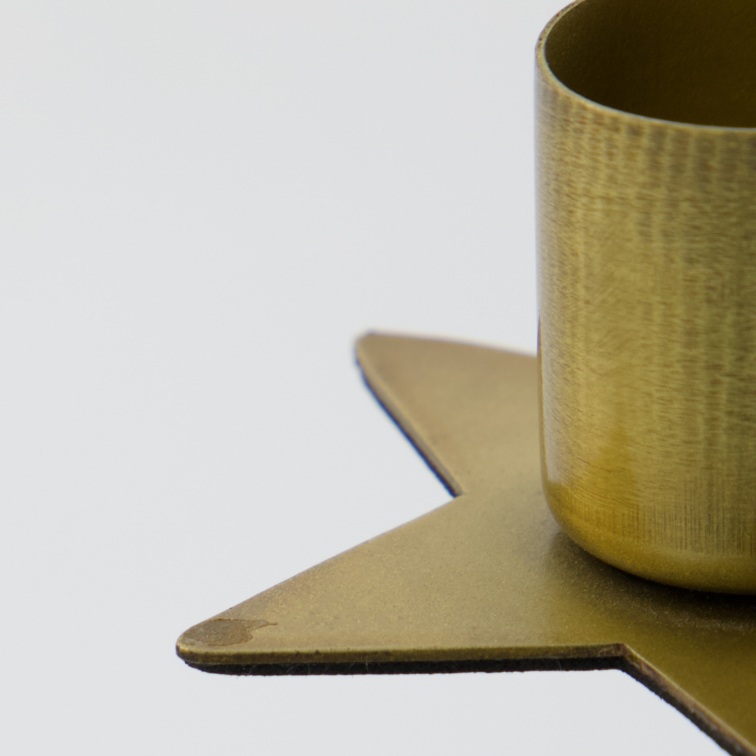 Star Candle Holder Brass