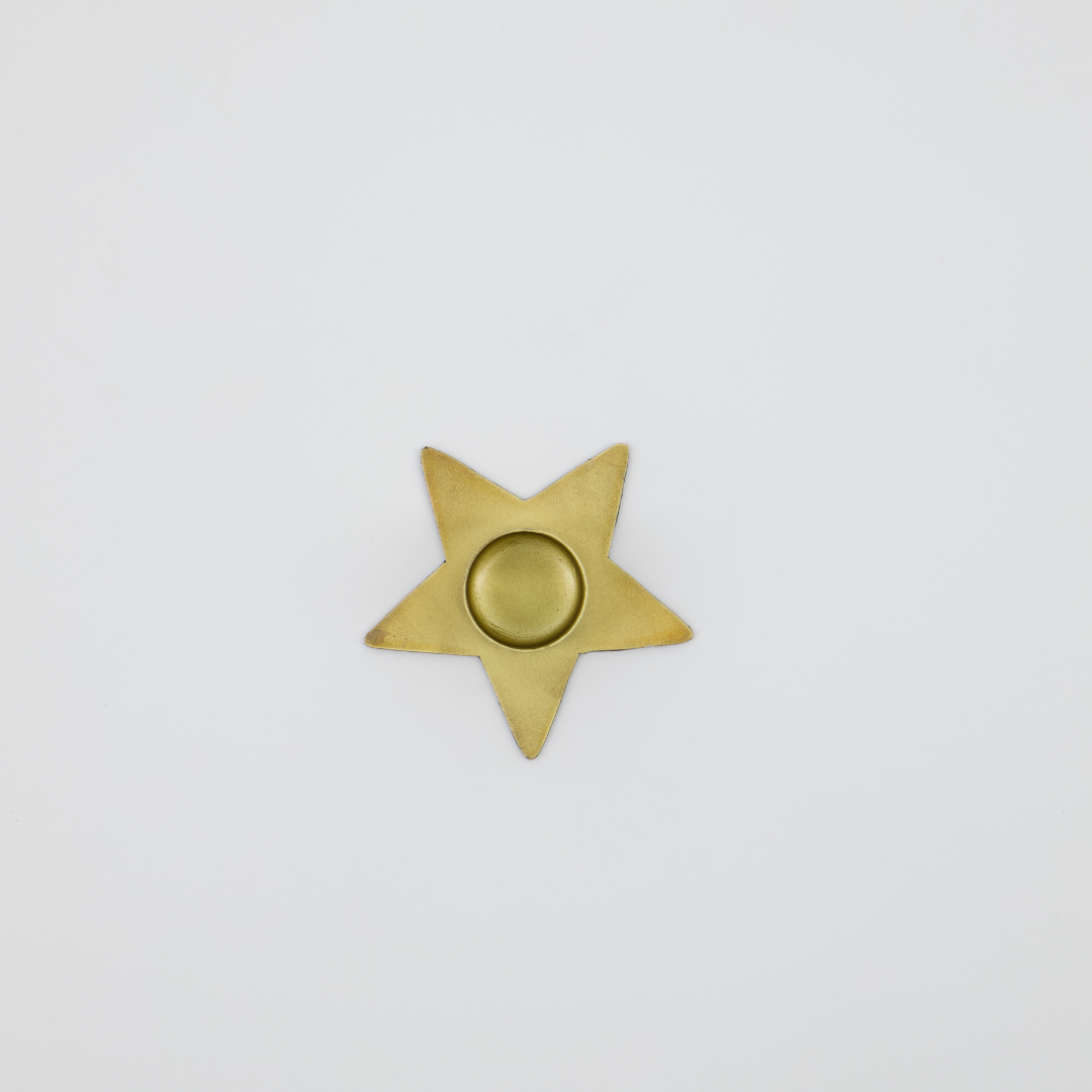 Star Candle Holder Brass