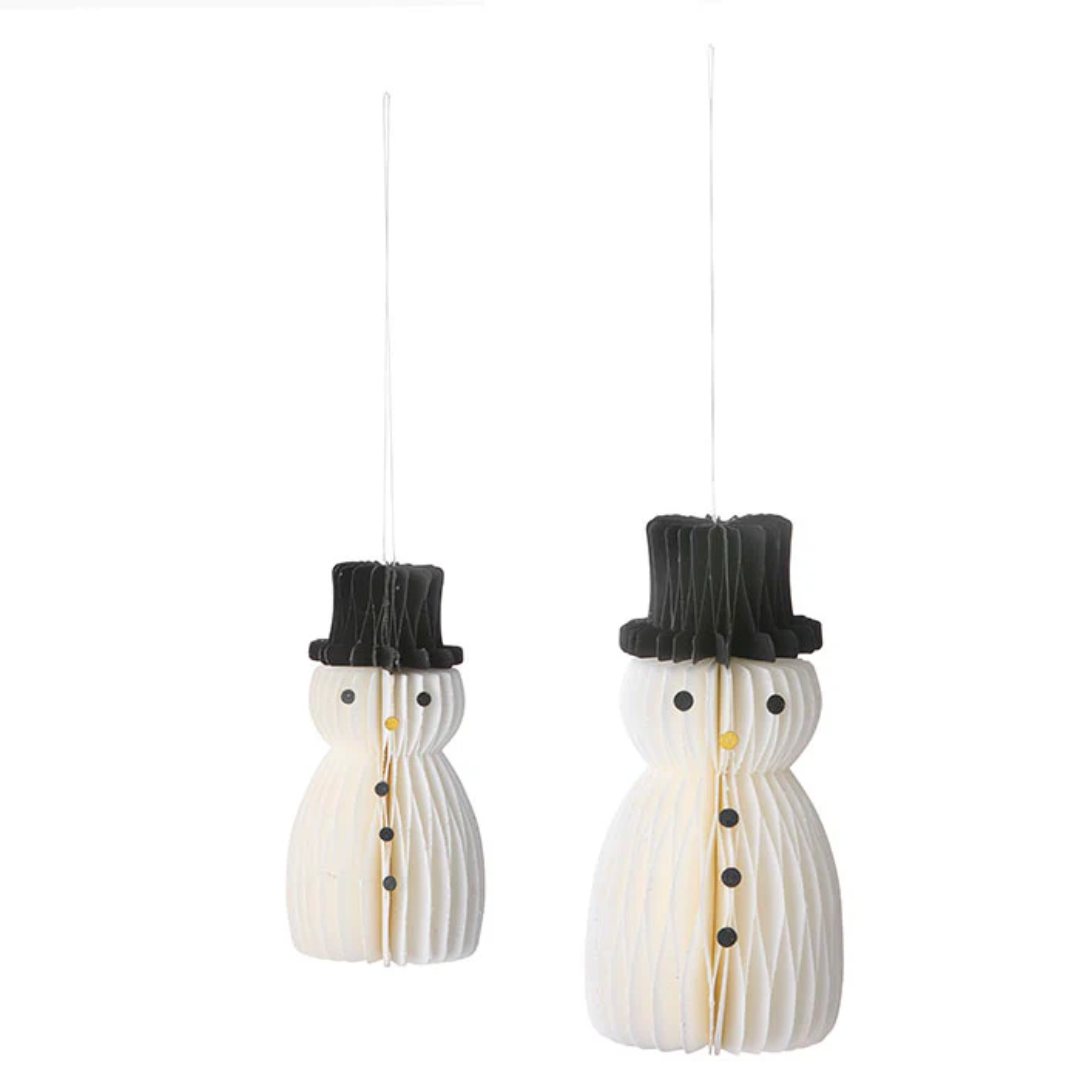 HoneyComb Snowman  Set of 2