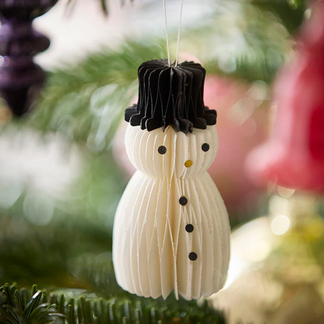 HoneyComb Snowman  Set of 2