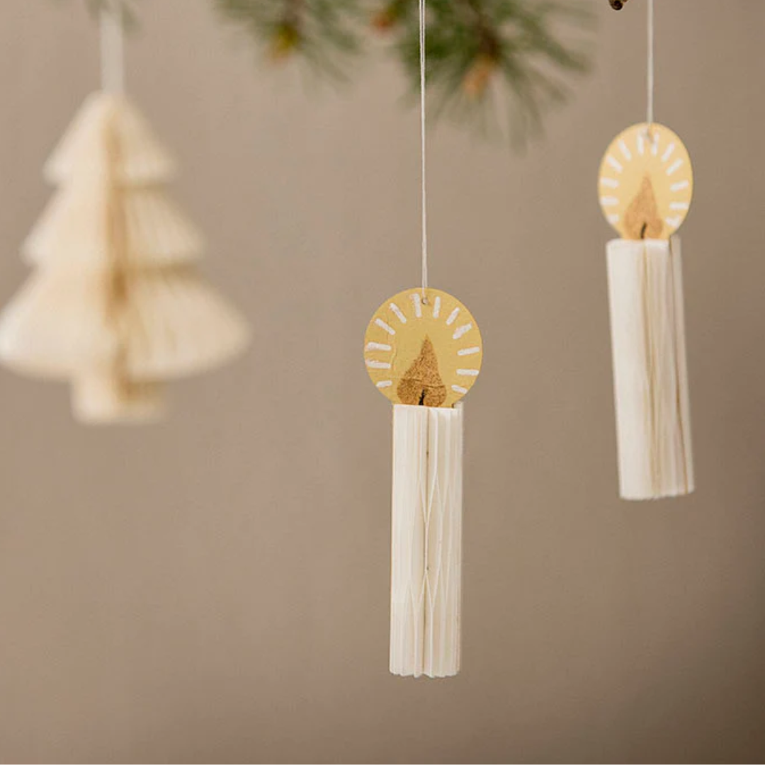 Honeycomb Candles Cream 3 Pcs.