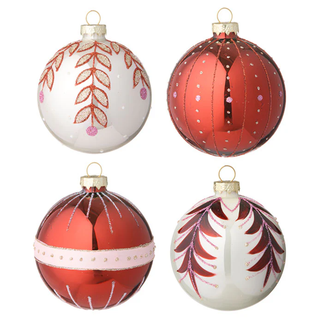 Xmas Baubles 4 Pcs. Ruby