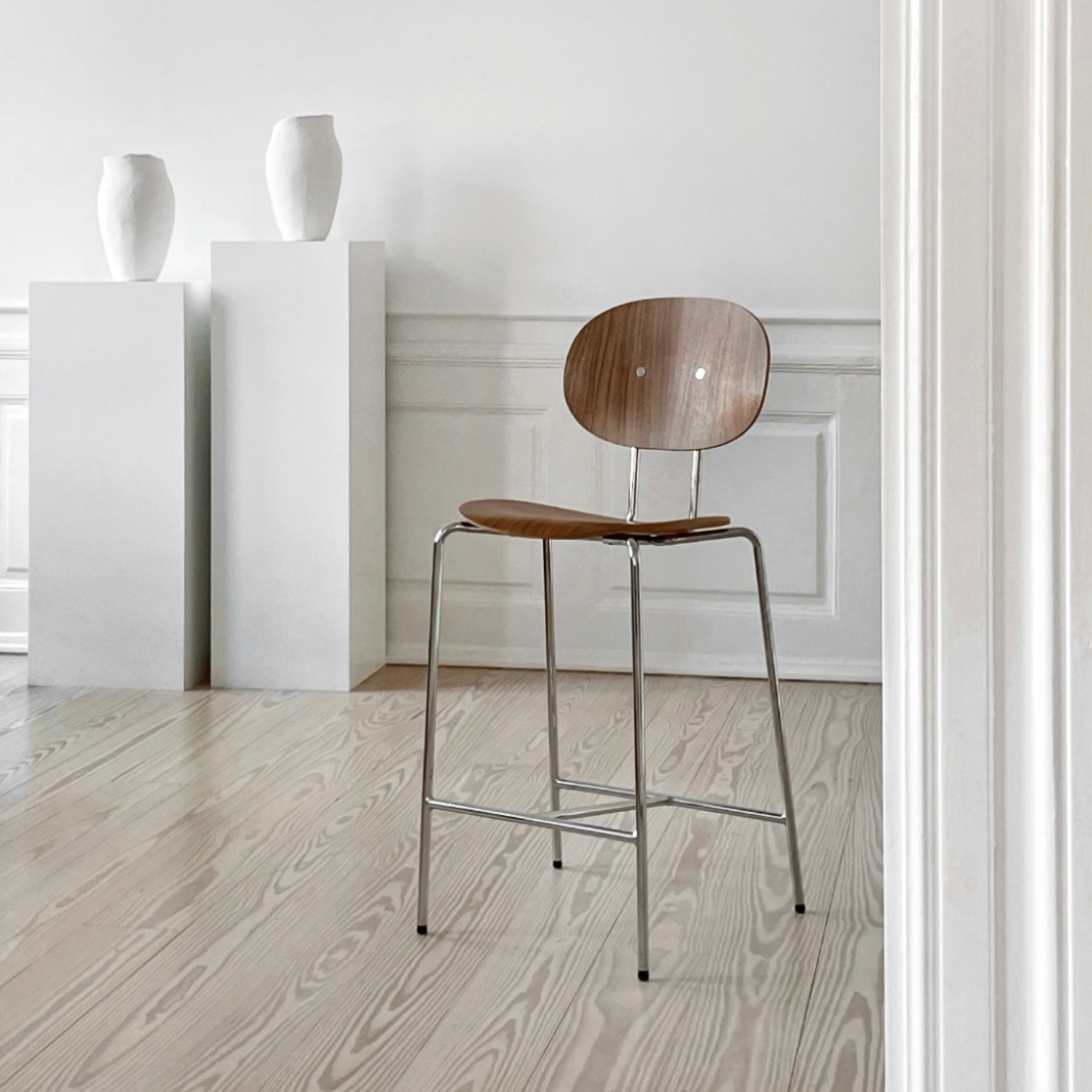 Sibast Piet Hein Counter & Bar Stool No Armrest Chrome Frame