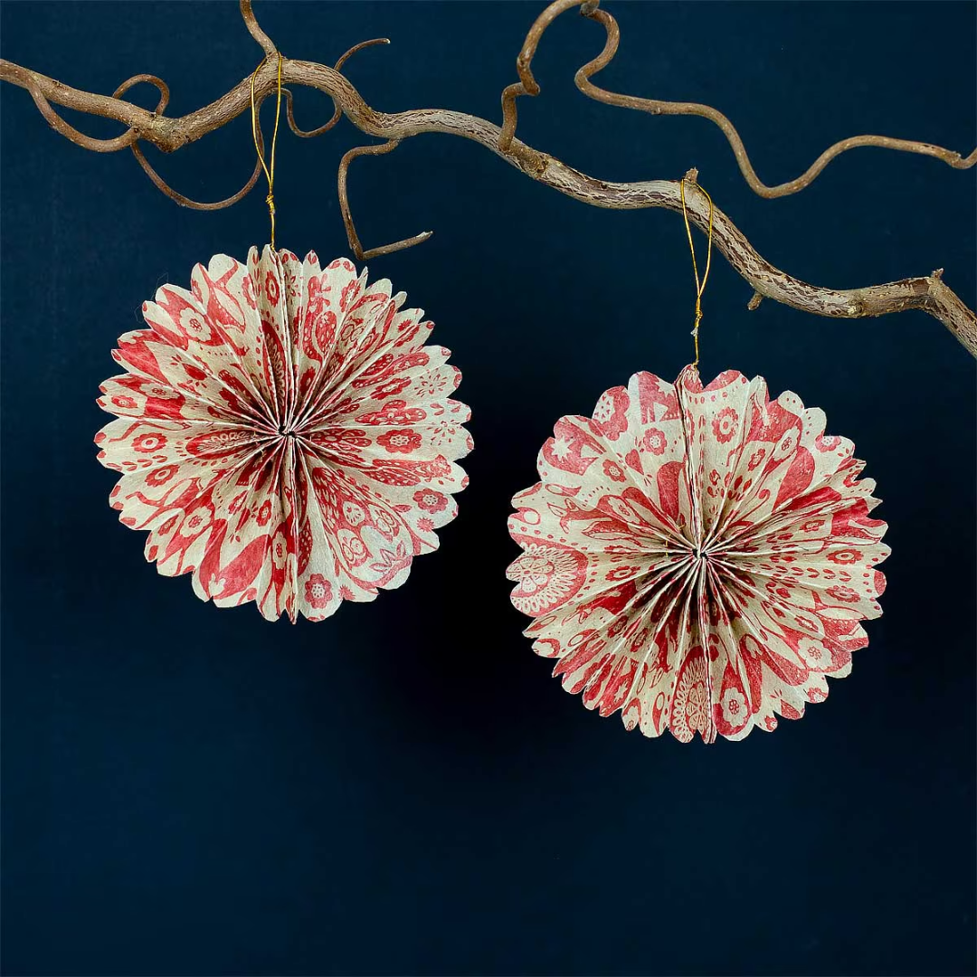 Greta Fold Christmas ornament 2-pack, pink