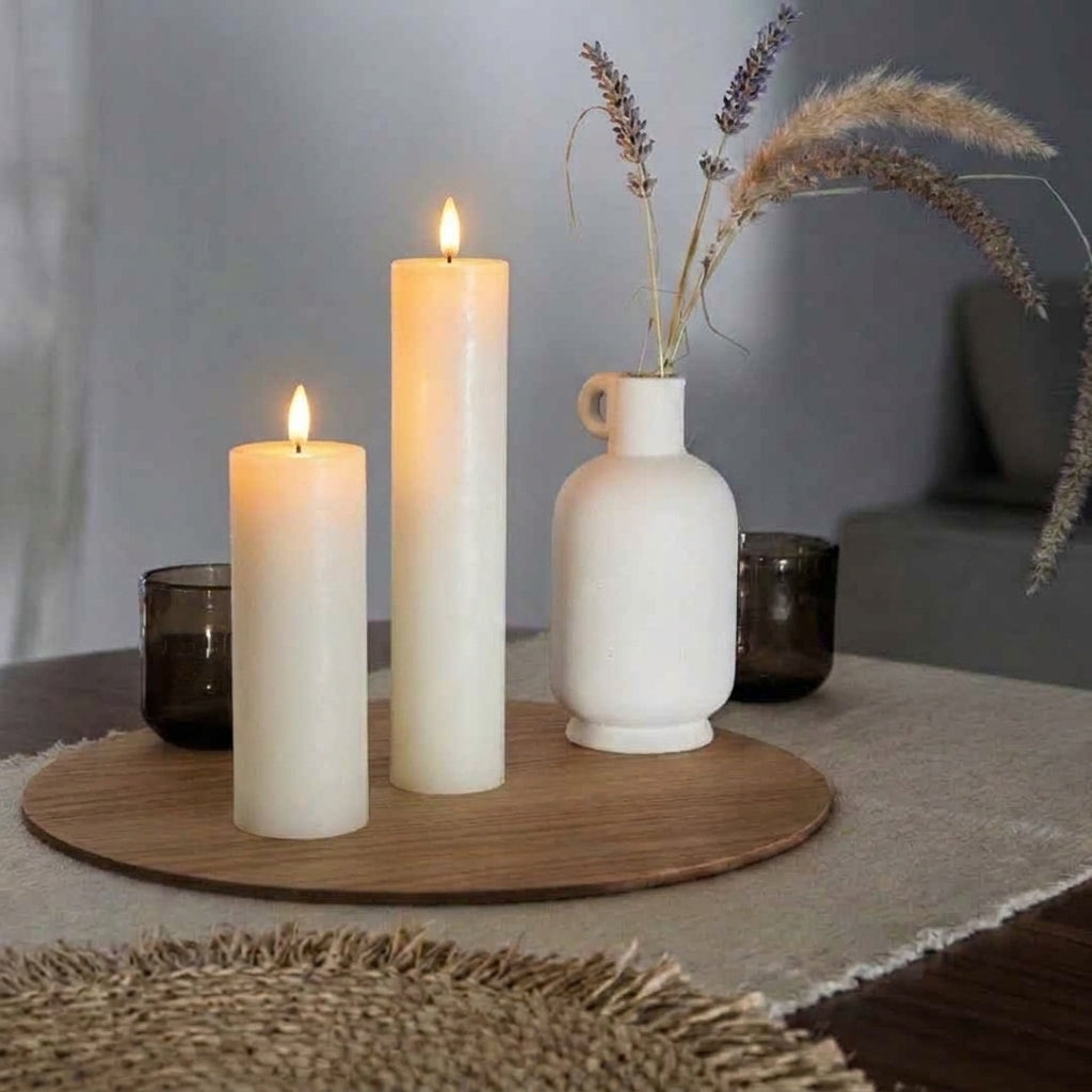 LED Pillar Candle Ivory 4.8x22cm