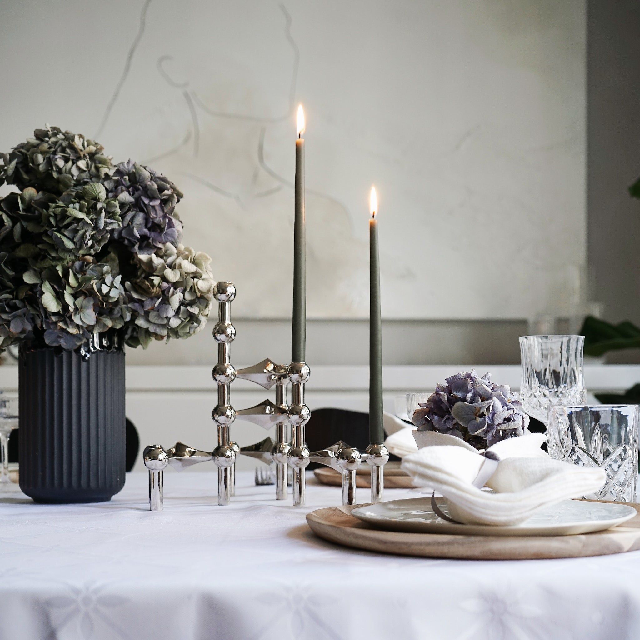 STOFF Nagel Candle Holder, Chrome Nordic Living by Biehl