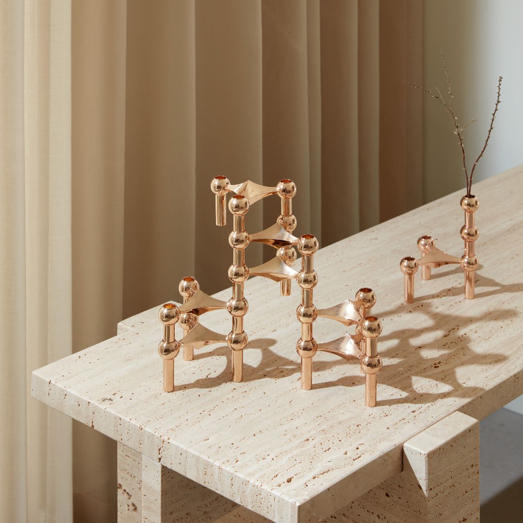 STOFF Nagel Candle Holder, Rose Gold